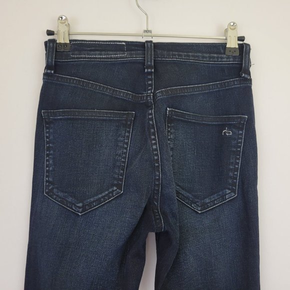 Rag & Bone O Ring Dive Capri High Rise Skinny Crop in Black Brook - Picture 5 of 11